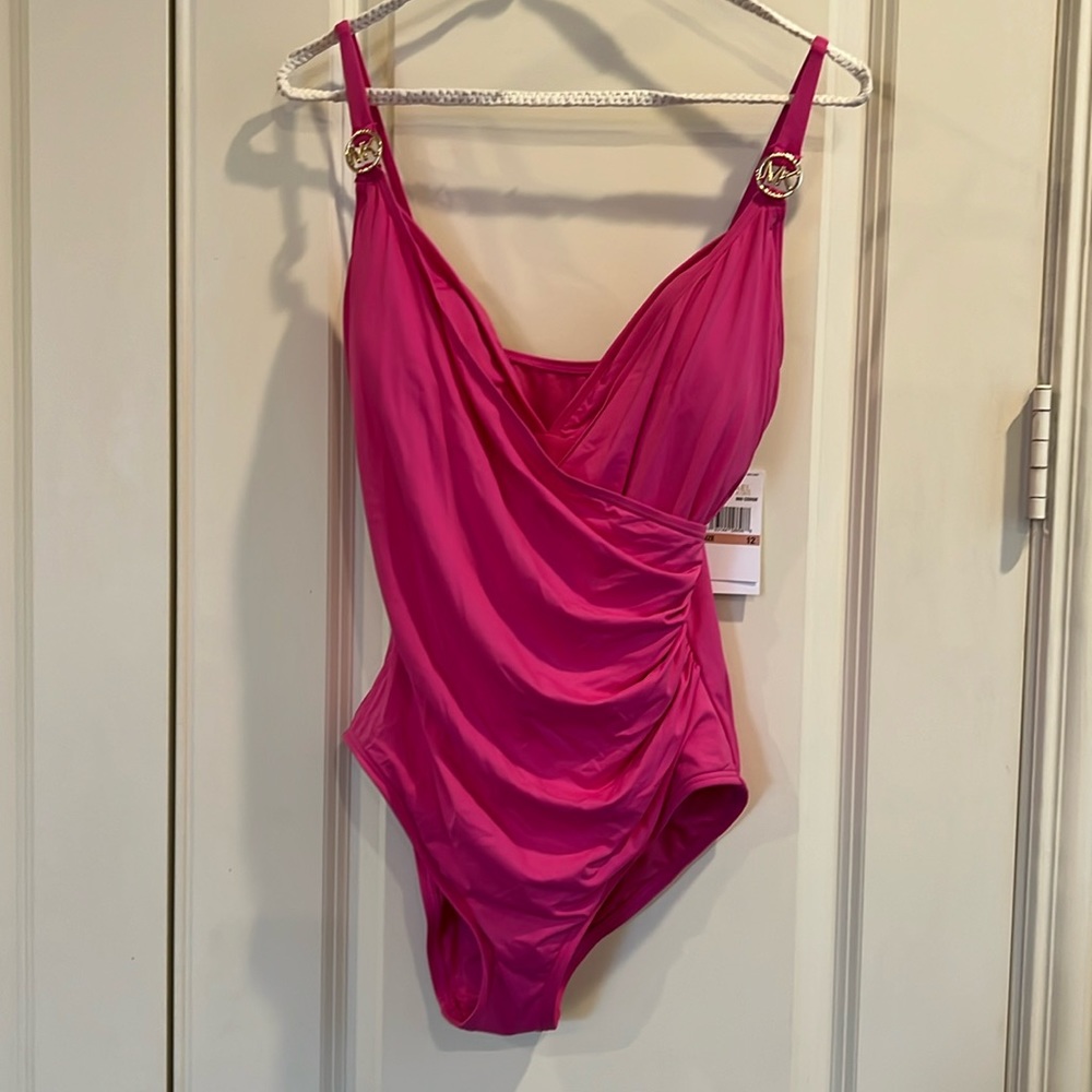 MICHAEL Michael Kors Surplice One Piece Swimsuit Size 12